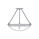 Presidio Tryne Semi-Flush Mount, 3-Light, Vintage Platinum, Sand Glass, 28.6"W (124442-SKT-82-SS0054 3WHZWH)