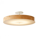Disq Semi-Flush Mount, 1-Light, LED, Soft Gold, Fabric Shade, 23"W (126805-LED-84-SH1970 3WM0K6)
