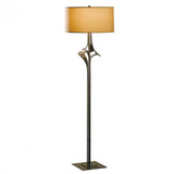 Antasia Floor Lamp, 1-Light, Vintage Platinum, Natural Anna Shade, 58.6"H (232810-SKT-82-SF1899 45YV25)
