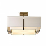 Exos Semi-Flush Mount, 4-Light, Vintage Platinum, Natural Anna Inner/Natural Anna Outer Shade, 20.6"W (126510-SKT-82-SF1605-SF2012 46F97Y)