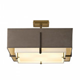 Exos Semi-Flush Mount, 4-Light, Soft Gold, Natural Anna Inner/Flax Outer Shade, 20.6"W (126510-SKT-84-SF1605-SE2012 46FA_5)