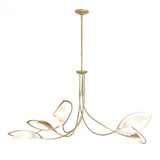 Aerial Pendant, 5-Light, Standard Height, Soft Gold, Frosted Glass, 47.5"W (137865-SKT-STND-84-FD0626 4RY8LP)