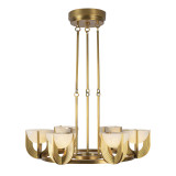 Alora Lighting Colette 27-in Vintage Brass/Alabaster LED Chandelier 