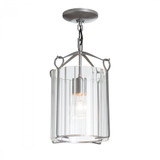 Bow Semi-Flush Mount, 1-Light, Vintage Platinum, Clear Fluted Glass, 9.8"W (121140-SKT-82-ZM0137 52YNHR)