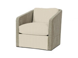 Palecek Carmine Swivel Lounge Chair, Fog White, Beige Ivory Python Leatherette 5N, Standard 8155 Cushion 