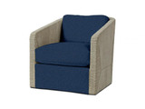 Palecek Carmine Swivel Lounge Chair, Fog White, I/O Deep Blue 6W, Deluxe 8156 Cushion 