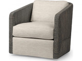 Palecek Carmine Swivel Lounge Chair, Mocha Wash, Beige I/O Sand Stone 3Z, Deluxe 8156 Cushion 