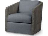 Palecek Carmine Swivel Lounge Chair, Mocha Wash, Blue Slate 4Q, Deluxe 8156 Cushion 