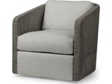 Palecek Carmine Swivel Lounge Chair, Mocha Wash, Gray Graphite Felt 4M, Standard 8155 Cushion 