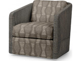Palecek Carmine Swivel Lounge Chair, Mocha Wash, Mixed Nairobi Clay 6M, Standard 8155 Cushion 