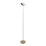 Royyo Floor Lamp, LED, Silver, White Oak Base, 45.5"H (RYO-SW-SIL-WOK-FLR 407UEMV)