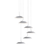 Royyo Pendant, 6-Light, Circular, LED, Silver, Silver Canopy, 12"W (RYP-C6-SW-SIL 407UEL6)
