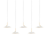 Royyo Pendant, 5-Light, Linear, LED, Matte White, Gold, Matte White Canopy, 44"W (RYP-L5-SW-MWG 407UEKV)