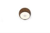 Gravy Wall Sconce, Plug In, LED, Metallic Black, Oiled Walnut Plate, 5"H (GRW-S-MBK-OWT-PI 407UGJY)