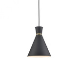 Vanderbilt 10-in Black With Gold Detail 1 Light Pendant