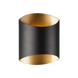 Preston Wall Sconce, LED, Black, Gold Interior, 10"H (601471BK-LED 42AWN)