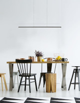 Chute 35-in Black LED Linear Pendant