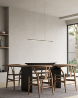 Vega Minor Linear Pendant, LED, Black, White Acrylic Diffuser, Kuzco (LP18248-BK 48H34)