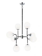 Particles Pendant, 8-Light, Black, Chrome, 29.5"W (C58208CHOP 305UR6X)