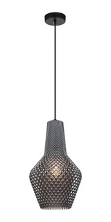 Quilted Gem Mini Pendant, 1-Light, Black, 9.88"W (C68101SM 305UP82)