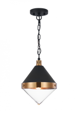 Sphericon Mini Pendant, 1-Light, Black, Brass, 9"W (C72201AGCL 305UR8F)