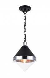 Sphericon Mini Pendant, 1-Light, Black, Chrome, 9"W (C72201CHCL 305UR8H)