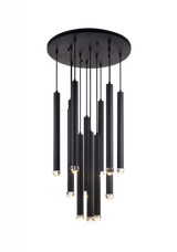 Reign Pendant, 12-Light, LED, Black, Matte Black, 24"H (C78312MB 305XK2Y)