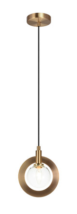 Astro Pendant, 1-Light, Brass, Aged Gold Brass, 7.5"L (C80701AGCL 305XM2K)