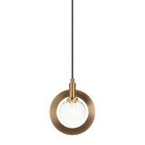 Astro Pendant, 1-Light, Brass, Aged Gold Brass, 7.5"L (C80701AGCL 305XM2K)