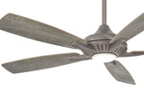 Dyno Ceiling Fan, 5-Blade, 1-Light, LED, Burnished Nickel, Savannah Gray Blades, 52"W (F1000-BNK HJ31)