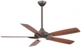 Dyno Ceiling Fan, 5-Blade, 1-Light, LED, Oil Rubbed Bronze, Medium Maple/Dark Walnut Blades, 52"W (F1000-ORB EHEL)