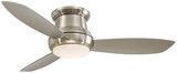 Concept II Flush Mount Ceiling Fan, 3-Blade, 1-Light, LED, Brushed Nickel, Silver Blades, 52"W (F519L-BN EQ7H)