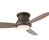 Concept II Flush Mount Ceiling Fan, 3-Blade, 1-Light, LED, Oil Rubbed Bronze, Taupe Blades, 52"W (F519L-ORB EQ7L)