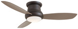 Concept II Flush Mount Ceiling Fan, 3-Blade, 1-Light, LED, Oil Rubbed Bronze, Taupe Blades, 52"W (F519L-ORB EQ7L)