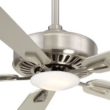 Contractor Plus Ceiling Fan, 5-Blade, 1-Light, LED, Brushed Nickel, Silver Blades, 52"W (F556L-BN EM8M)