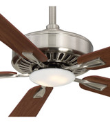 Contractor Plus Ceiling Fan, 5-Blade, 1-Light, LED, Brushed Nickel, Medium Maple/Dark Walnut Blades, 52"W (F556L-BN/DW EM8Q)