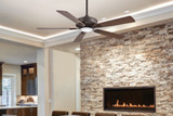 Contractor Plus Ceiling Fan, 5-Blade, 1-Light, LED, Oil Rubbed Bronze, Medium Maple/Dark Walnut Blades, 52"W (F556L-ORB EM8P)