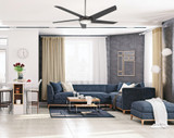 Raptor Ceiling Fan, 5-Blade, 1-Light, LED, Gun Metal, Gun Metal Blades, 60"W (F617L-GM EMAQ)