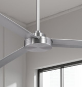 Roto XL Outdoor Ceiling Fan, 3-Blade, Brushed Aluminum, Silver Blades, 62"W (F624-ABD EMAT)