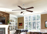 Contractor Uni-Pack Ceiling Fan, 5-Blade, 1-Light, LED, Brushed Nickel, Medium Maple/Dark Walnut Blades, 52"W (F656L-BN/DW EMA4)