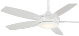 Espace Ceiling Fan, 5-Blade, 1-Light, LED, White, White Blades, 52"W (F690L-WH ER68)
