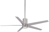 Symbio Ceiling Fan, 5-Blade, 1-Light, LED, Brushed Nickel, Silver Blades, 56"W (F828-BN ELAZ)
