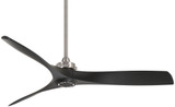 Aviation Ceiling Fan, 3-Blade, Brushed Nickel, Coal Blades, 60"W (F853-BN/CL HJ20)