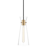 Anya Pendant, 1-Light, Antique Aged Brass, Clear Glass Shade, 5.5"W (H112701-AGB 608Q9V2)