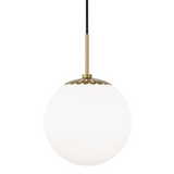 Paige Pendant, 1-Light, Large, Antique Aged Brass, Opal Glass Shade, 11.5"W (H193701L-AGB 608QDTY)