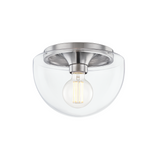 Grace Flush Mount, 1-Light, Small, Polished Nickel, Clear Glass Shade, 10"W (H284501S-PN 608QHPE)