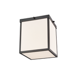 Monica Flush Mount, 1-Light, Bronze, Off White Linen Shade, 8.25"W (H317501-OB 608QJN0)
