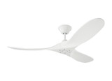 Maverick Ceiling Fan, 3-Blade, Matte White, 52"W (3MAVR52RZW 9QYX)