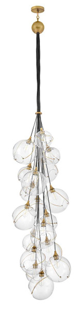 Hinkley Skye Double XL Multi Tier Chandelier Heritage Brass 39.0"W x 125.0"H x 39.0"L Clear Glass 