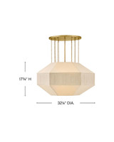 Hinkley Lyla Medium Convertible Chandelier Lacquered Brass 32.25"W x 17.75"H x 32.25"L 